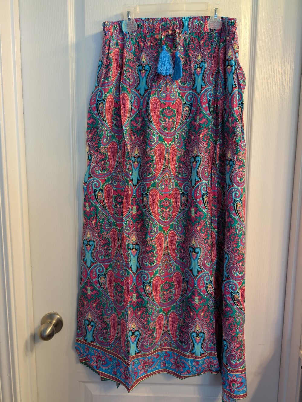New White Birch Bohemian Paisley Maxi Skirt in Multicolor Sz Small